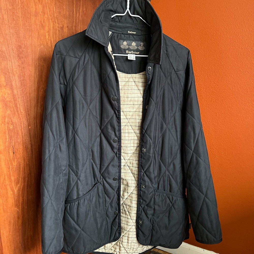 Barbour Long-Sleeved Navy Pleated Jacket